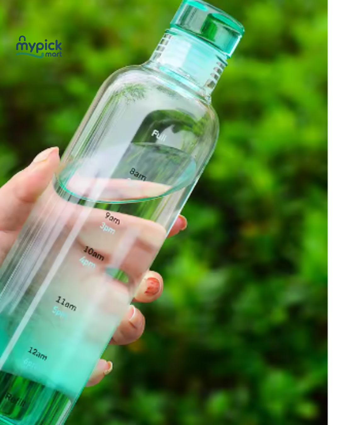 Aesthetic 500ml Glass Water Bottle Timescale
