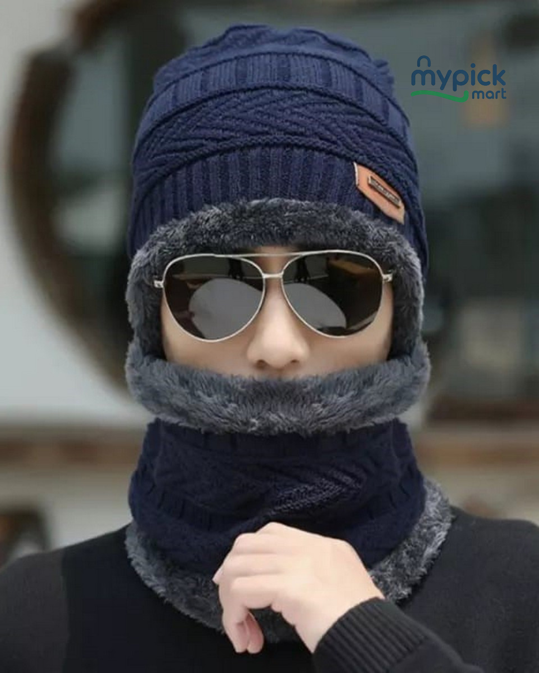 Winter Beanie Cap & Neck Scarf Set (2 Piece)